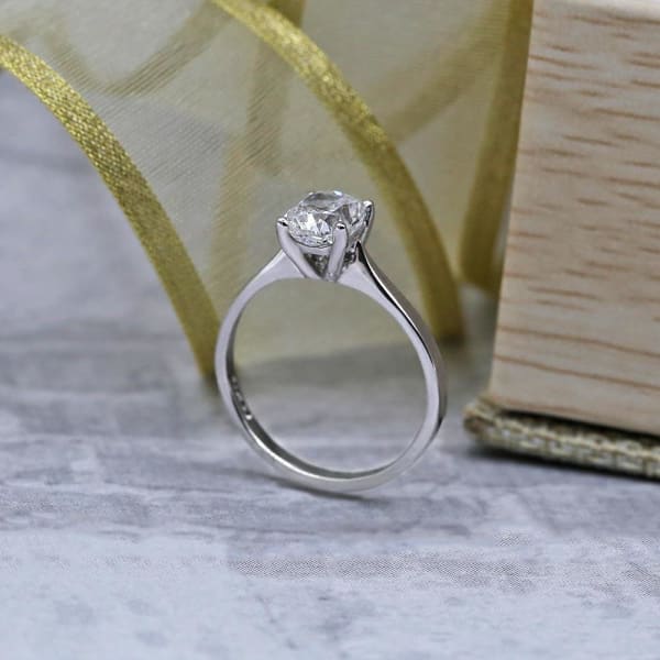 Platinum Engagement Ring features GIA Certified Round cut 1.60ct. Diamonds ENG-43000, Profile