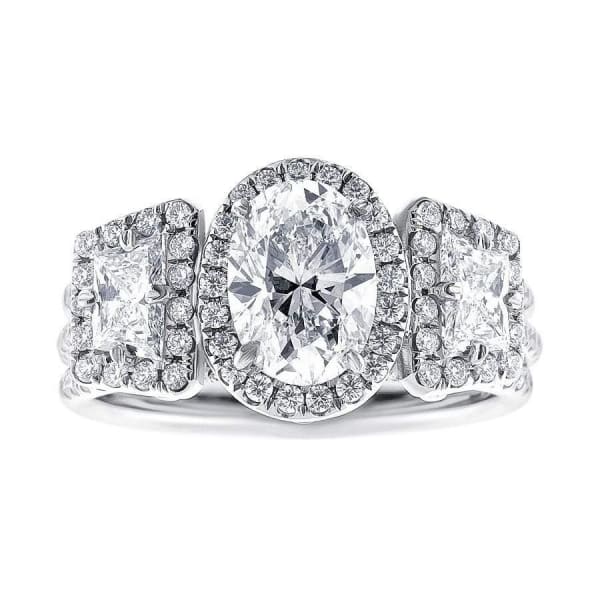 Platinum Engagement Ring With Center Diamond 1.51ct Oval Shape SET-1711500