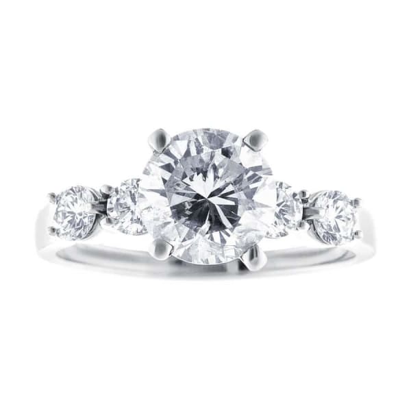 Platinum Engagement Ring With Center Diamond 2.00ct H SI2 Round Brilliant Cut #176001