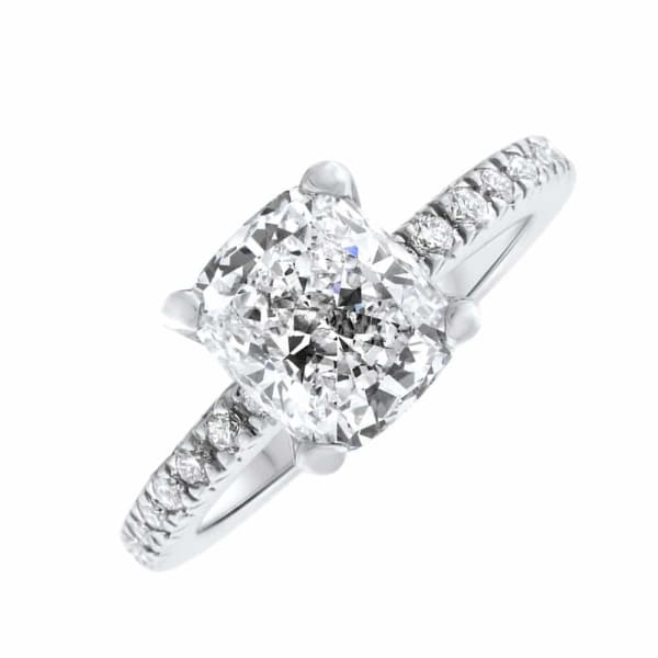 Platinum Engagement Ring With Center Diamond 2.17ct Cushion Cut I VVS2 R-65000, Main view