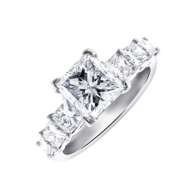 Platinum Engagement Ring With Center Diamond 2.17ct H SI1 Princess Cut RN-41550, Main view