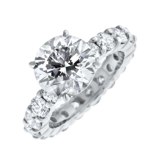 Platinum Engagement Ring With Center Diamond 3.03ct H VS2 Round Brilliant Cut RN-70000, Main view