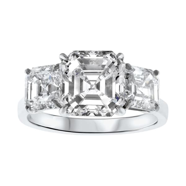 Platinum Engagement Ring With Center Diamond 3.07ct I VS1 Asscher Cut D-45623639