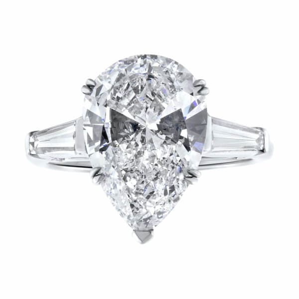 Platinum Engagement Ring With Center Diamond 5.50ct Pear Shape D VS2 Cut RN-147500