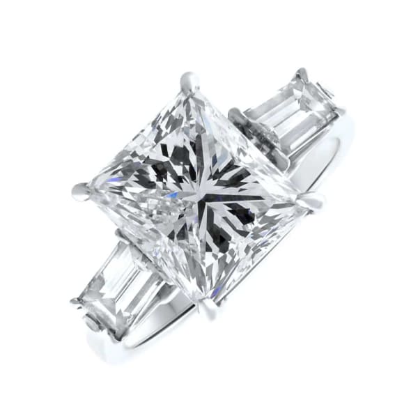 Platinum Engagement Ring With Center Diamond 4.66ct Princess Cut K VS2 CSTM1725221, Main view
