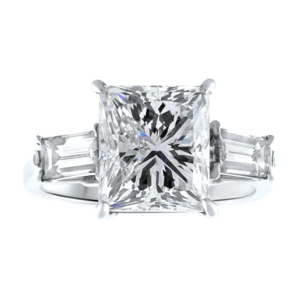 Platinum Engagement Ring With Center Diamond 4.66ct Princess Cut K VS2 CSTM1725221