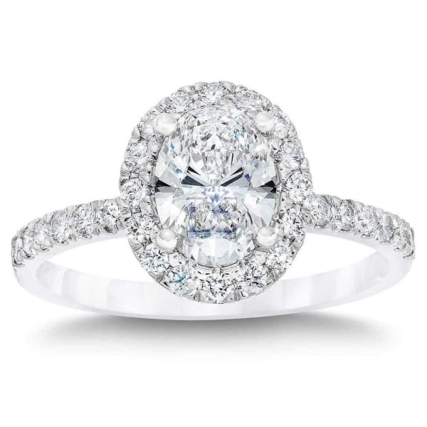 Platinum engagement ring with center diamond oval shape 1.70ct center RN - P3500