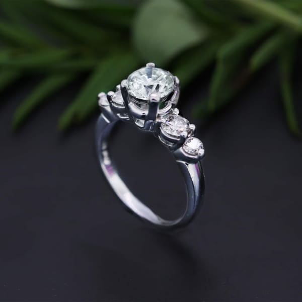 Platinum Engagement Ring with five Round cut Diamonds in 2.06ct of Total Diamond Weight ENG-12501, Main View