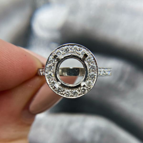 Platinum halo setting with 1.00ct diamonds SET-7502 - Rings