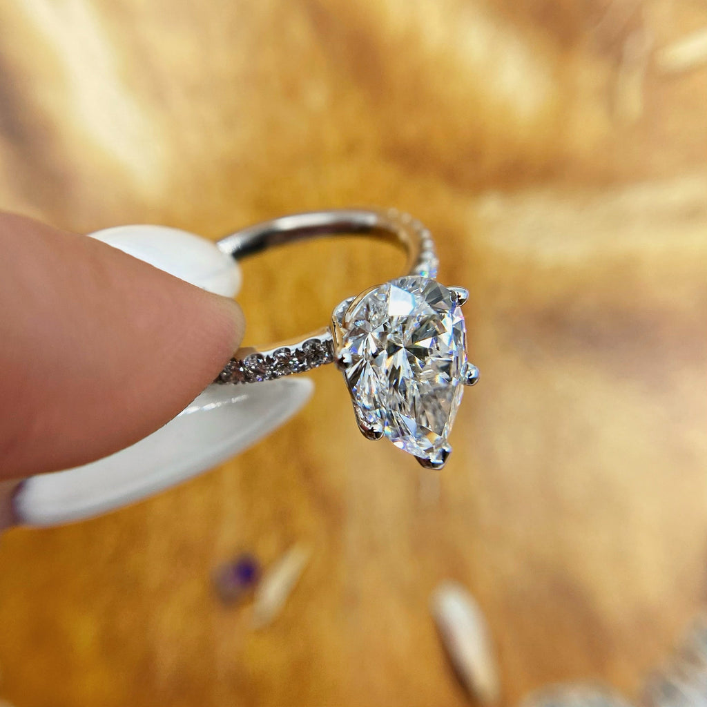 Platinum Pear Cut Engagement Ring with 2.75ct diamonds 