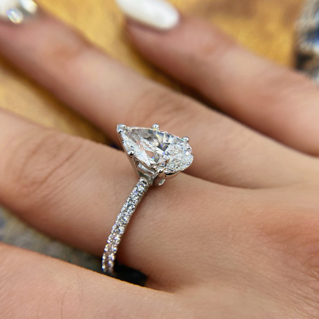 Platinum Pear Cut Engagement Ring with 2.75ct diamonds 