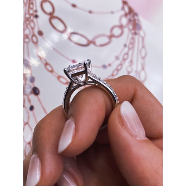 Pleasing Princess Cut Diamond Engagement Ring 14k White Gold