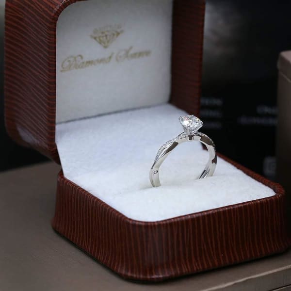 Precious 14k White Gold Engagement Ring w/ 1.22ct. Diamonds, left