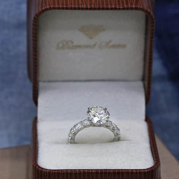 Precious 14k White Gold Engagement Ring w/ 5.52ct. Diamonds, Ring in packing, Main view