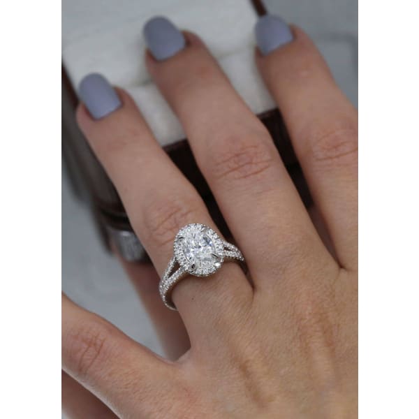 Precious 14k White Gold Engagement Ring with 2.80ct. Diamonds, Main view