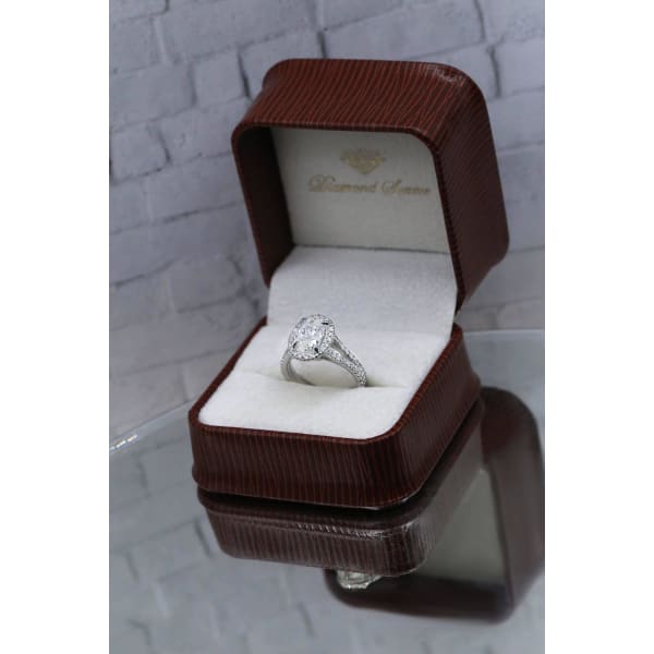 Precious 14k White Gold Engagement Ring with 2.80ct. Diamonds, side