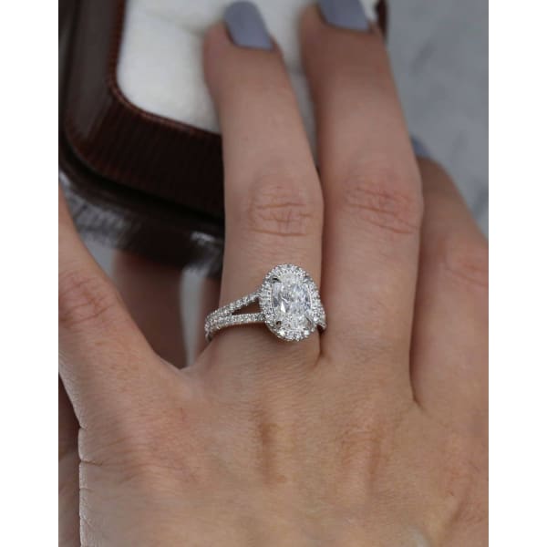 Precious 14k White Gold Engagement Ring with 2.80ct. Diamonds, left