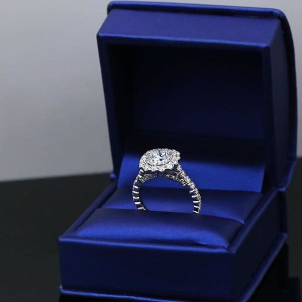 Precious 18k White Gold GIA Certified Engagement Ring with 3.25ct. Diamonds, Ring in packing 