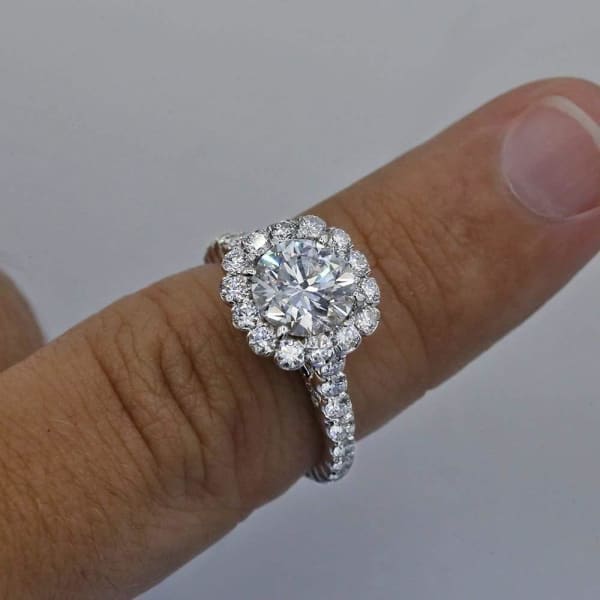 Precious 18k White Gold GIA Certified Engagement Ring with 3.25ct. Diamonds