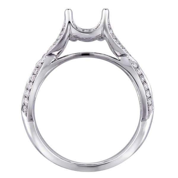 Presenting elegant feminine design 18k white gold engagement ring with .35ctw diamonds KR06781XD75, Profile