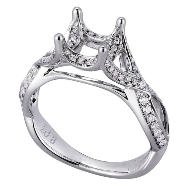Presenting elegant feminine design 18k white gold engagement ring with .35ctw diamonds KR06781XD75, Main view