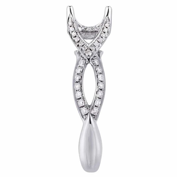 Presenting elegant feminine design 18k white gold engagement ring with .35ctw diamonds KR06781XD75, Side edge