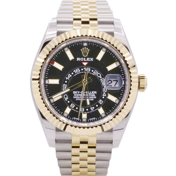 Rolex, Sky-Dweller, 42mm, 18k Yellow Gold Two Tone, Stainless Steel, Black dial, Watch 326933
