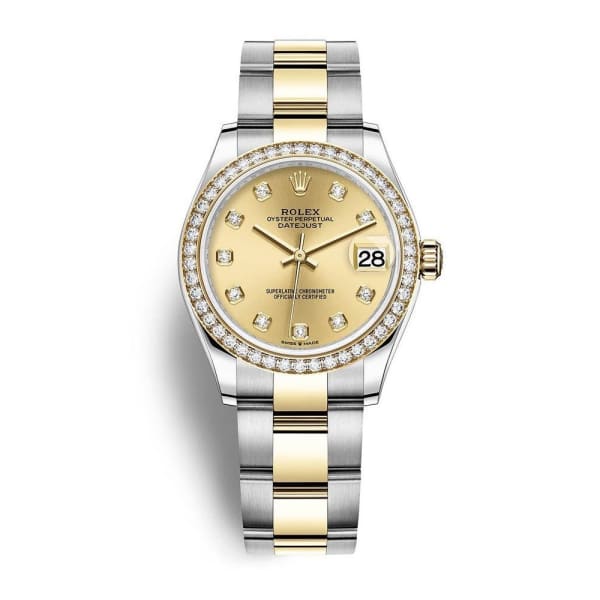 Rolex Datejust 31 Champagne Dial Diamond Bezel Watch