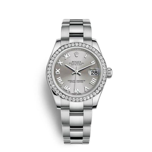 Rolex, Datejust 31 Watch, Rhodium dial, Diamonds bezel, 178384-0021