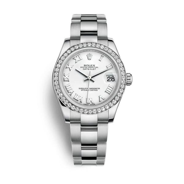Rolex, Datejust 31 Watch, White dial, Diamonds bezel 178384-0020