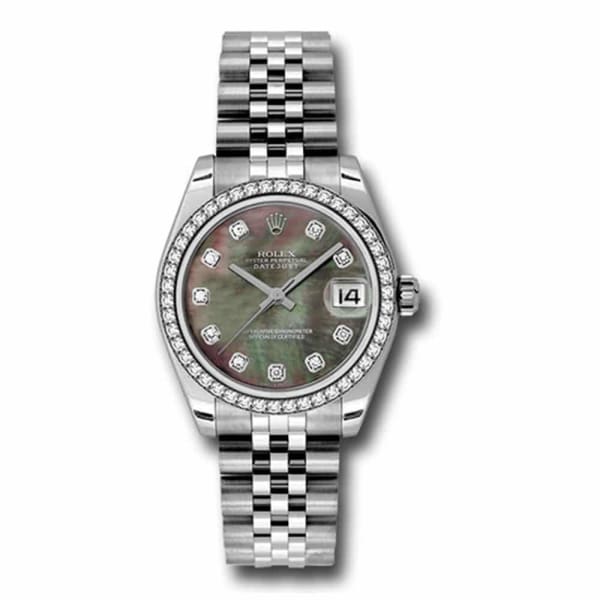 Rolex, Datejust 31mm, Stainless Steel Jubilee bracelet, mother-of-pearl dial diamond bezel, Ladies Watch 178384-0005