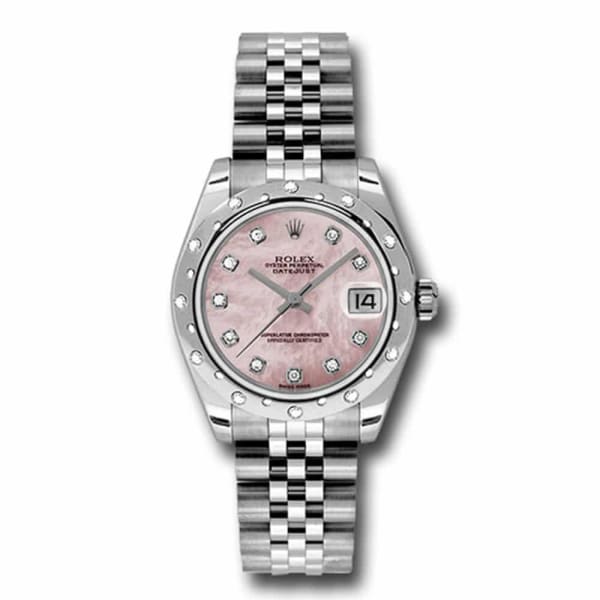 Rolex, Datejust 31 Watch Mother of pearl dial, Diamond bezel, Stainless Steel Jubilee 178344-0018