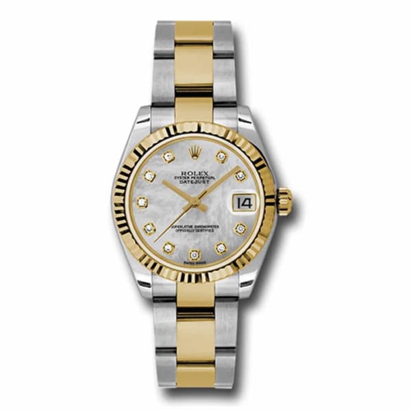 Rolex, Datejust 31 Watch Mother of pearl dial, Fluted Bezel, Steel and Yellow Gold Oyster Bracelet, 178273 mdo