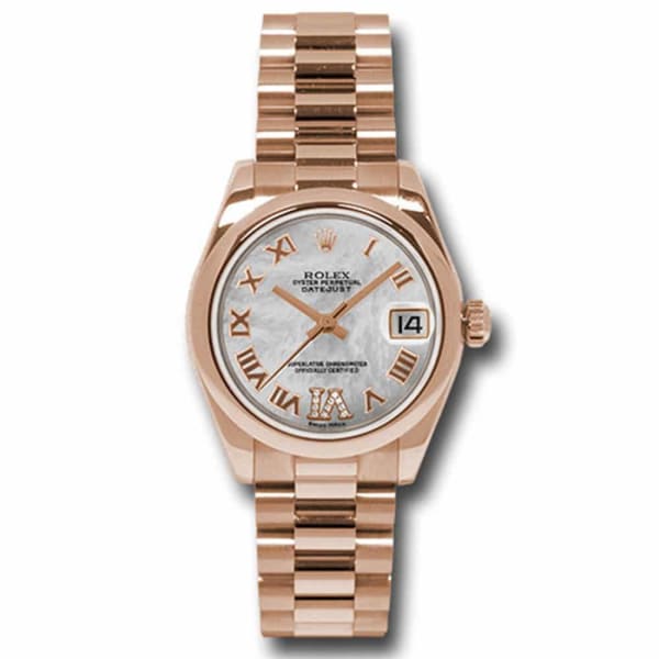 Rolex mother of pearl rose clearance gold