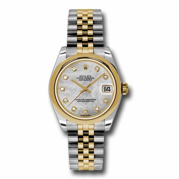 Rolex, Datejust 31 Watch Mother of pearl dial, Smooth Bezel, Steel and Yellow Gold Jubilee Bracelet, 178243 mdj