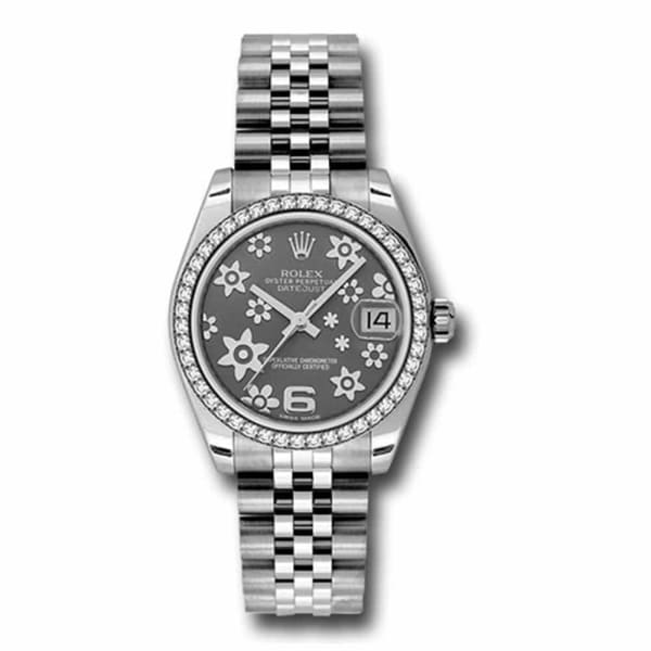 Rolex, Datejust 31 Watch Rhodium dial, Diamond bezel, Stainless Steel Jubilee 178384-0010