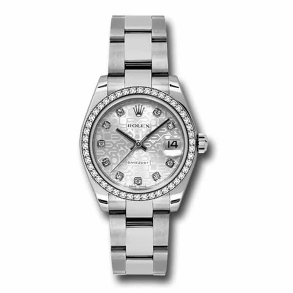 Rolex, Datejust 31 Watch Silver dial, Diamond bezel, Stainless Steel Oyster 178384-0015
