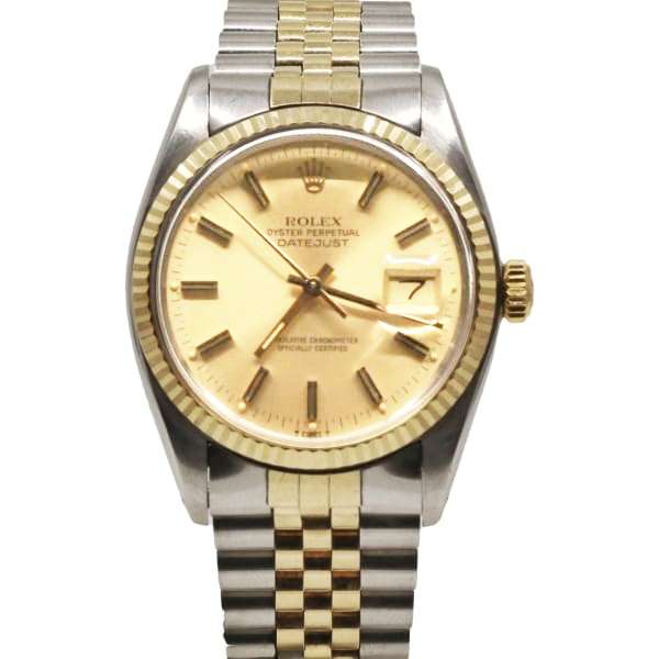 Rolex, Datejust 36, Stainless Steel and 18k Yellow Gold, Champagne Dial, 16013