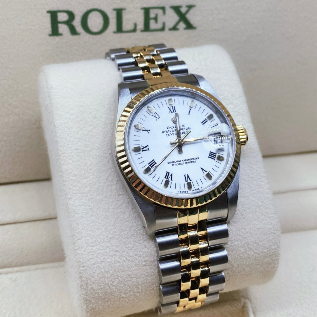 Rolex Datejust 36 Two-Tone White Dial Watch 68273 - Luxury 