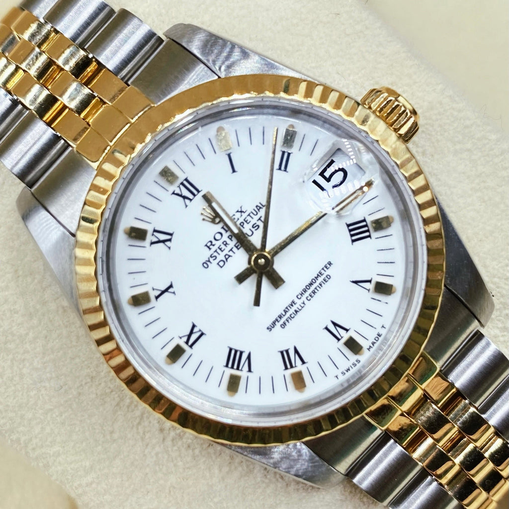 Rolex Datejust 36 Two-Tone White Dial Watch 68273 - Luxury 