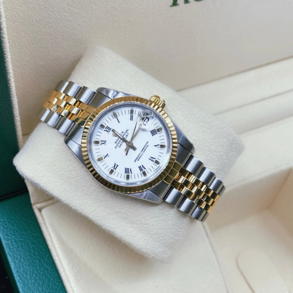 Rolex Datejust 36 Two-Tone White Dial Watch 68273 - Luxury 