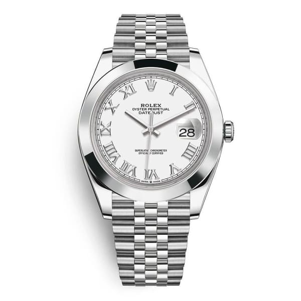 Rolex, Datejust 41mm, Stainless Steel Jubilee bracelet, White dial Smooth bezel, Men's Watch, Ref. # 126300-0016