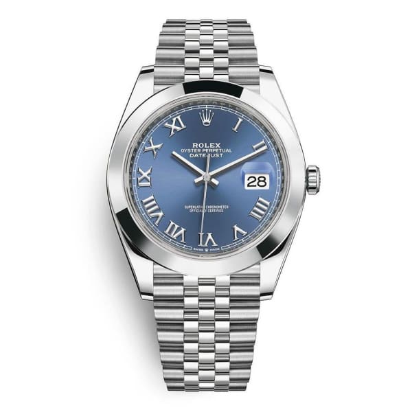 Rolex, Datejust 41mm, Stainless Steel Jubilee bracelet, Blue dial Smooth bezel, Men's Watch, Ref. # 126300-0018