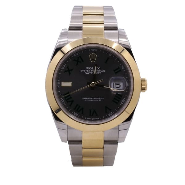 Rolex, Oyster Perpetual Datejust 41mm, Two-Tone Stainless Steel and 18k Yellow Gold Oyster bracelet, Slate dial Smooth bezel, Stainless Steel and 18k Yellow Gold Case Men's Watch 126303