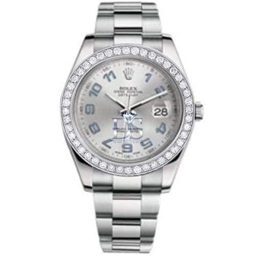Rolex Datejust II Automatic Rhodium Dial Stainless Steel with diamond bezel 116300RBLDB
