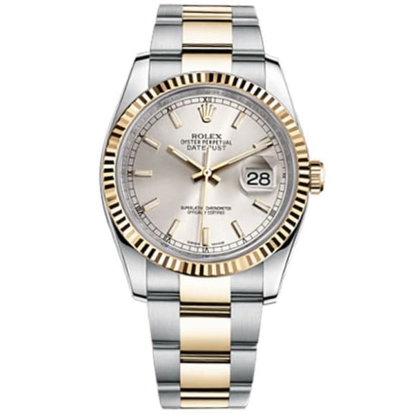 Rolex, Datejust Silver Dial Automatic Stainless Steel and 18kt Yellow Gold Mens Watch 116233SSO