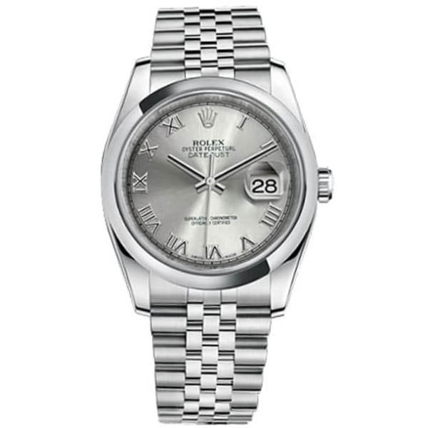 Rolex, Oyster Perpetual Datejust 36mm, Stainless Steel Jubilee bracelet, Rhodium dial Smooth bezel, Men's Watch 116200RSJ