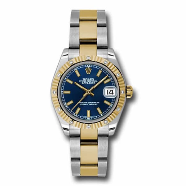 Rolex, Datejust, with diamonds, 31mm Blue dial, Stainless steel and 18k Yellow gold Oyster Watch, Ref. # 178313 blio