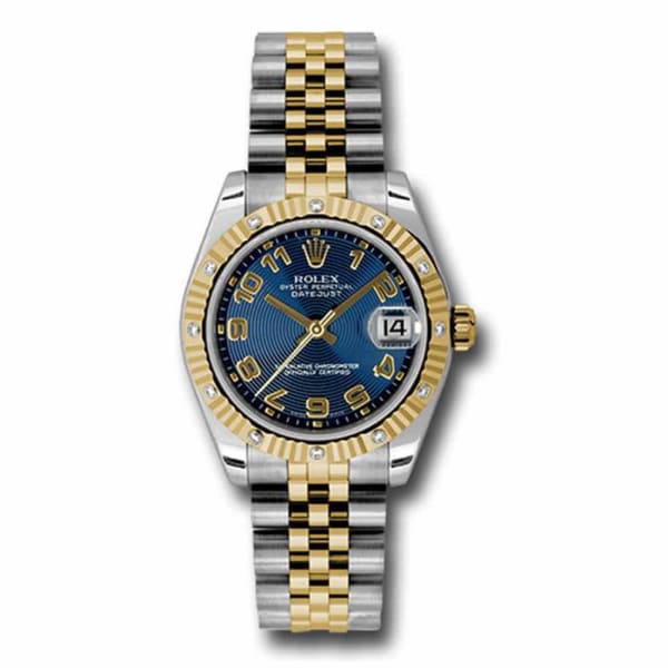 Rolex, Datejust, with diamonds, 31mm Blue dial, Stainless steel and 18k Yellow gold Jubilee Watch, Ref. # 178313 blcaj