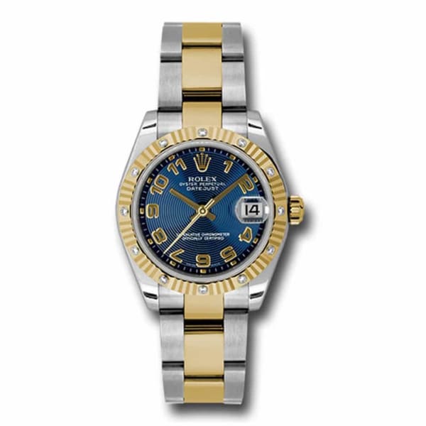 Rolex, Datejust, with diamonds, 31mm Blue dial, Stainless steel and 18k Yellow gold Oyster Watch, Ref. # 178313 blcao